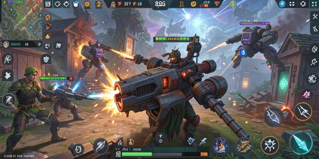 Tampilan gameplay mendebarkan dari 8G8G, menunjukkan aksi strategi.