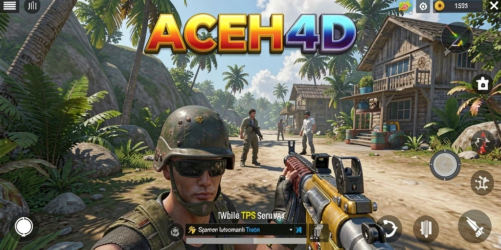 Tampilan gameplay yang intens dari ACEH4D dengan aksi TPS yang mendebarkan.