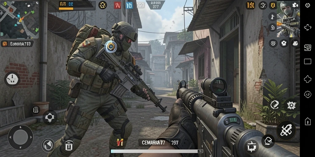 Tampilan gameplay menegangkan dalam CEMARA77 dengan aksi yang intens.