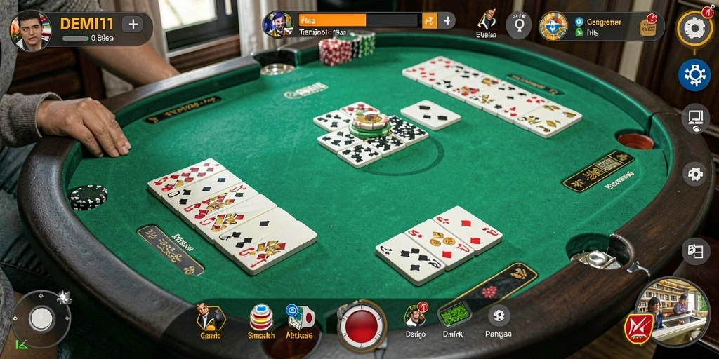 Screenshot gameplay DEMI11 yang menunjukkan keseruan bermain Domino.