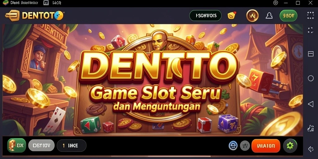 Gameplay DENTOTO menampilkan mesin slot dengan berbagai tema dan grafis menakjubkan.