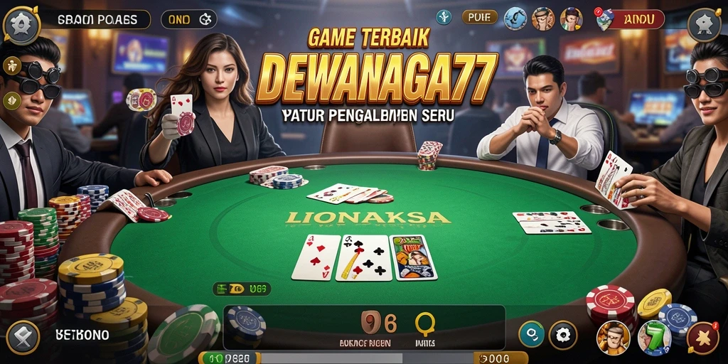 Tampilan gameplay menegangkan dalam aplikasi Poker DEWANAGA77.
