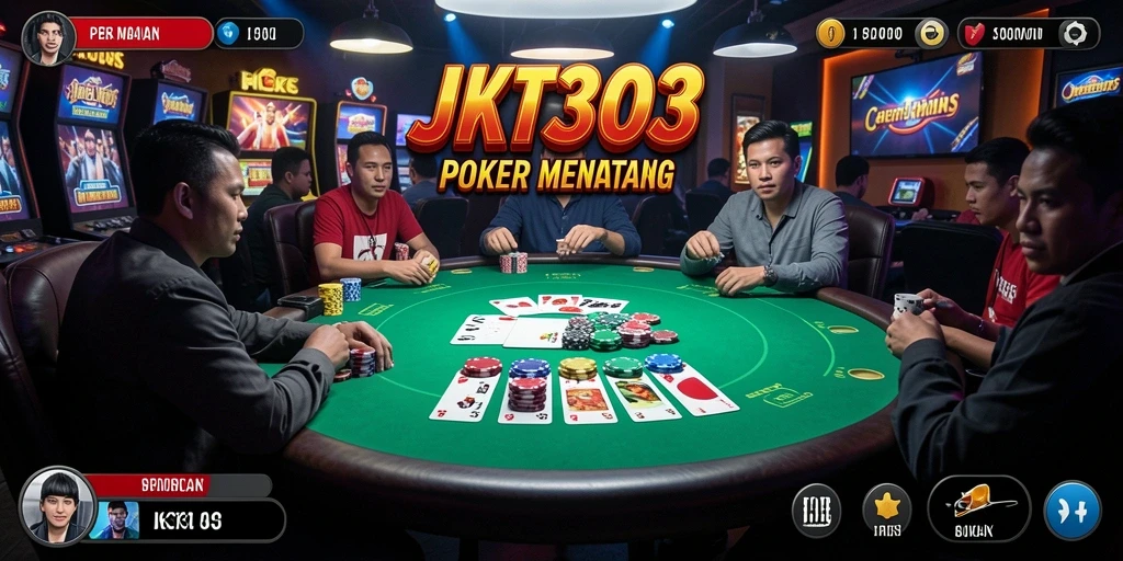 Tangkapan layar utama JKT303 menampilkan aksi seru permainan Poker.