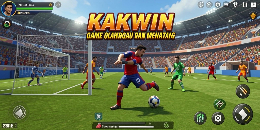 Screenshot KAKWIN menampilkan aksi seru dalam pertandingan olahraga.