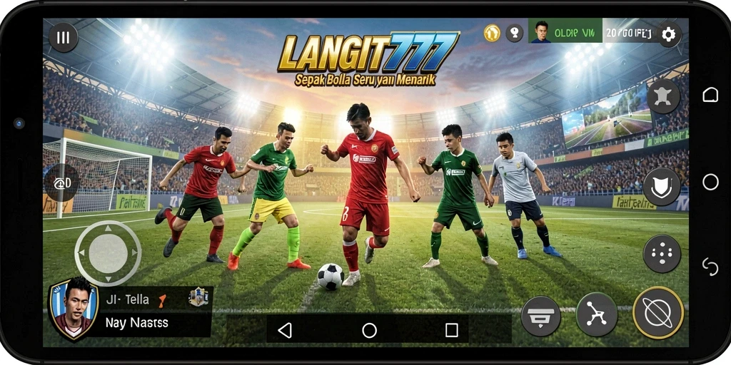 Tampilan gameplay menarik di LANGIT777, memperlihatkan aksi seru di lapangan.