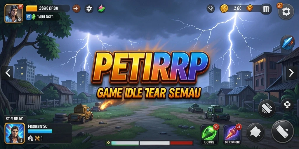 Screenshot gameplay <strong>PETIRRP</strong> yang menampilkan aksi mengumpulkan sumber daya.